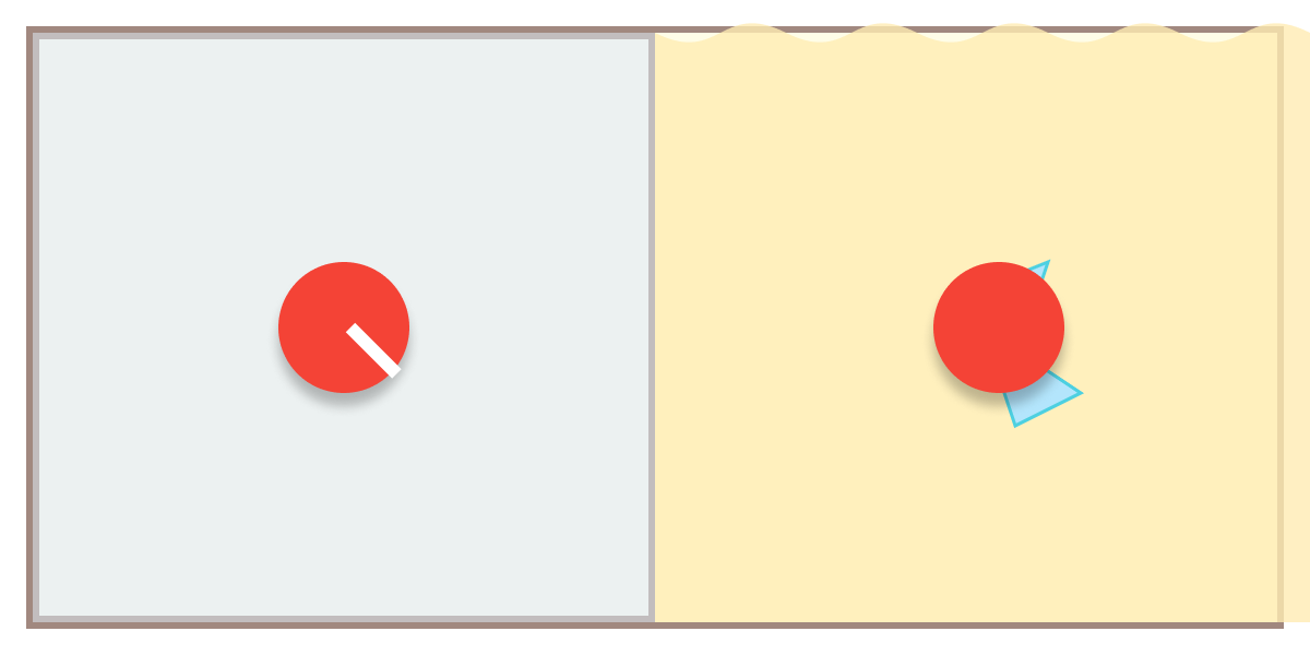 窓ガラスに飛散防止フィルムが貼られている様子と、カーテンが閉められている様子の比較イラスト