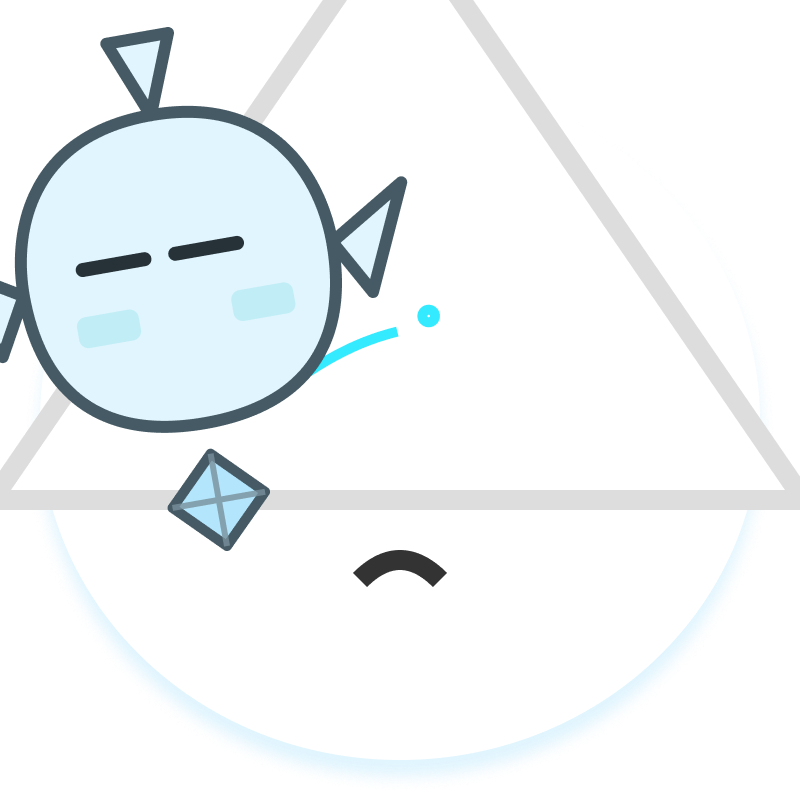 机の下で、頭を守り、ダンゴムシのように丸まっているちさまるのイラスト