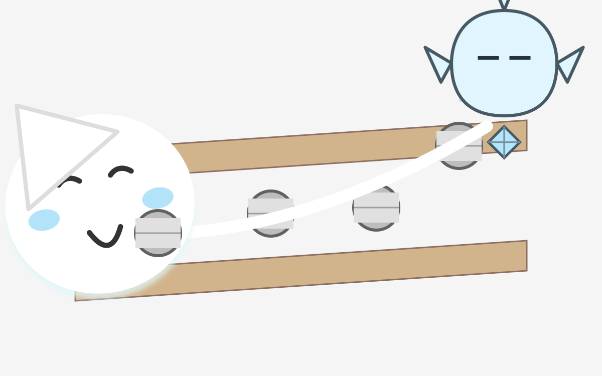 棚の右から新しい缶詰を入れ、左から古い缶詰を取り出して食べるイラスト